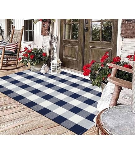 Amazon.com: Christmas Outdoor Rugs 3' x 5'Red Black Buffalo Plaid