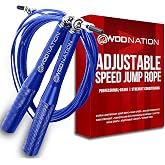 WOD Nation Aluminum Handle High Speed Adjustable Jump Rope for Women and Men - Perfect Skipping Rope for Boxing, Fitness, Workout