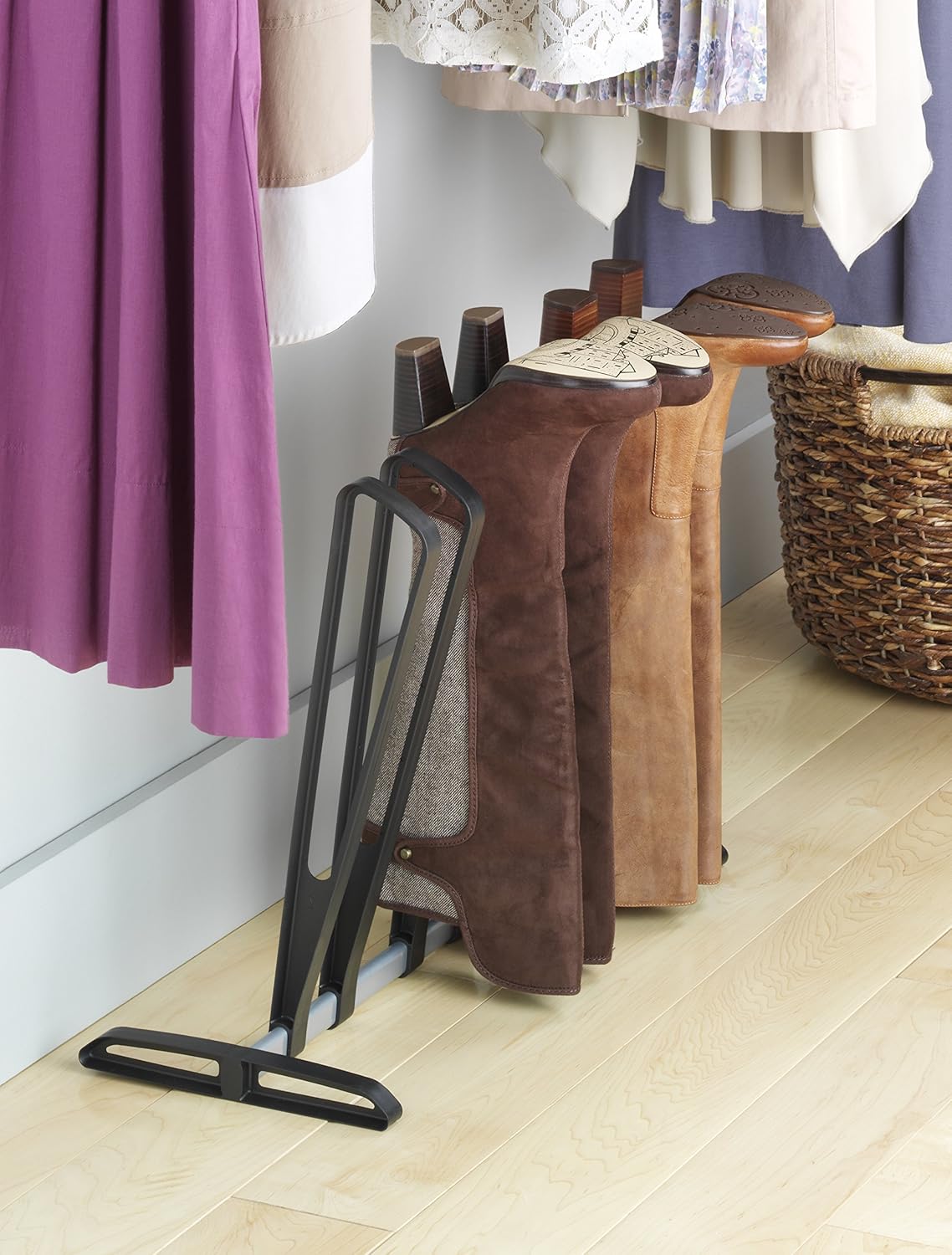 pvc boot rack on Amazon Com Whitmor 3 Pair Boot Rack Adjustable Heavy Duty Frame Black Home Kitchen