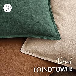 Foindtower Set of 2, Decorative Linen Soild Throw
