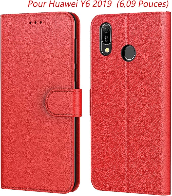 Tenphone Etui Coque Huawei Y6 2019, Coque pour Huawei Y6s, Protection Housse en Cuir PU Tenphone Etui Coque Huawei Y6 2019, Coque pour Huawei Y6s, Protection Housse en Cuir PU