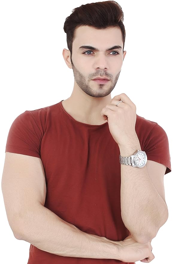 limestone analogue white dial men's watch - ls2711