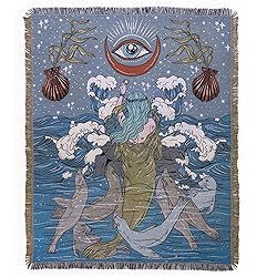 Shesyuki Boho Throw Blanket Reversible Cotton