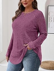 Saloogoe Long Sleeve Shirts for Women Casual Lounge