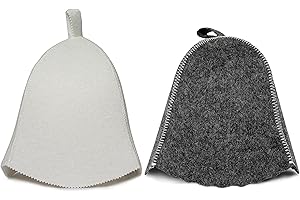 ASKOLD 2 pcs Banya Cap Russian Sauna Hat for Men - Felt Sauna Woman’s Banya Hat – Gray and White Cap Sauna Accessories Kit for Women - Sunlighten Sauna Accessories Luxury