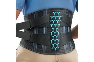 Rakiie Back Brace for Lower Back Pain, 7 Stays Ergonomic Support Brace with Comfortable 3D Pad, Easy to Put On/Off Lumbar Support Belt for Women Men, Pain Relief from Sciatica, Herniated Disc, Size M (Waist: 33.5"-39.4")