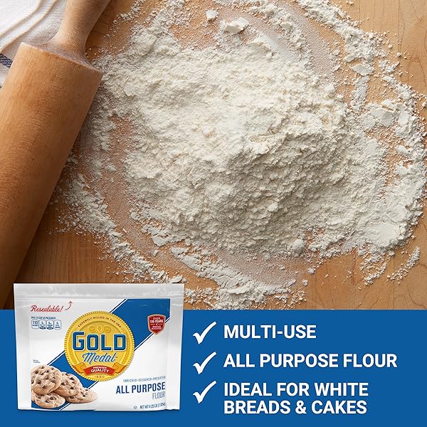 GOLD MEDAL ALL PURPOSE FLOUR WITH RESEALABLE BAG, 4.25 POUNDS
