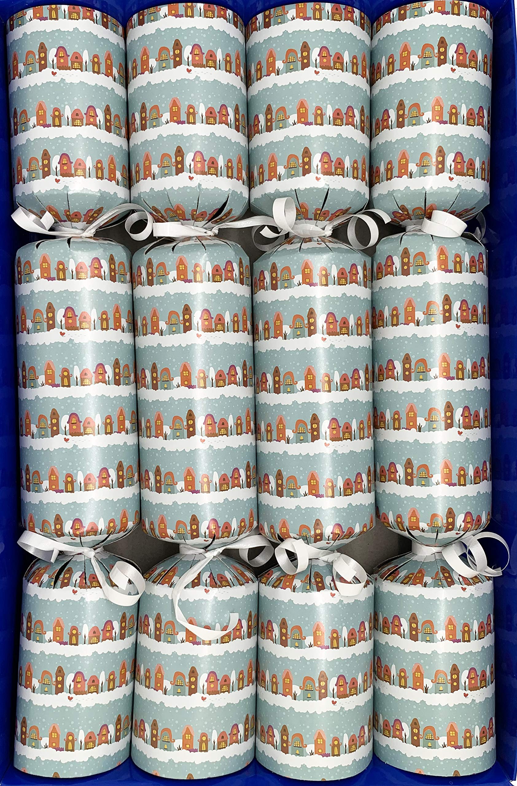 Crackers Ltd Set of 4 Snowy Street Design Fill Your Own Christmas Crackers