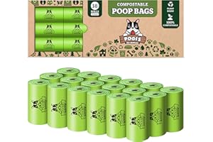 POGI'S PET SUPPLIES Pogi's Compostable Dog Poop Bags - 18 Rolls (270 Doggie Poop Bags) - Leak-Proof Dog Waste Bags, Plant-based ASTM D6400, EN 13432 Certified Extra Large Poop Bags for Dogs