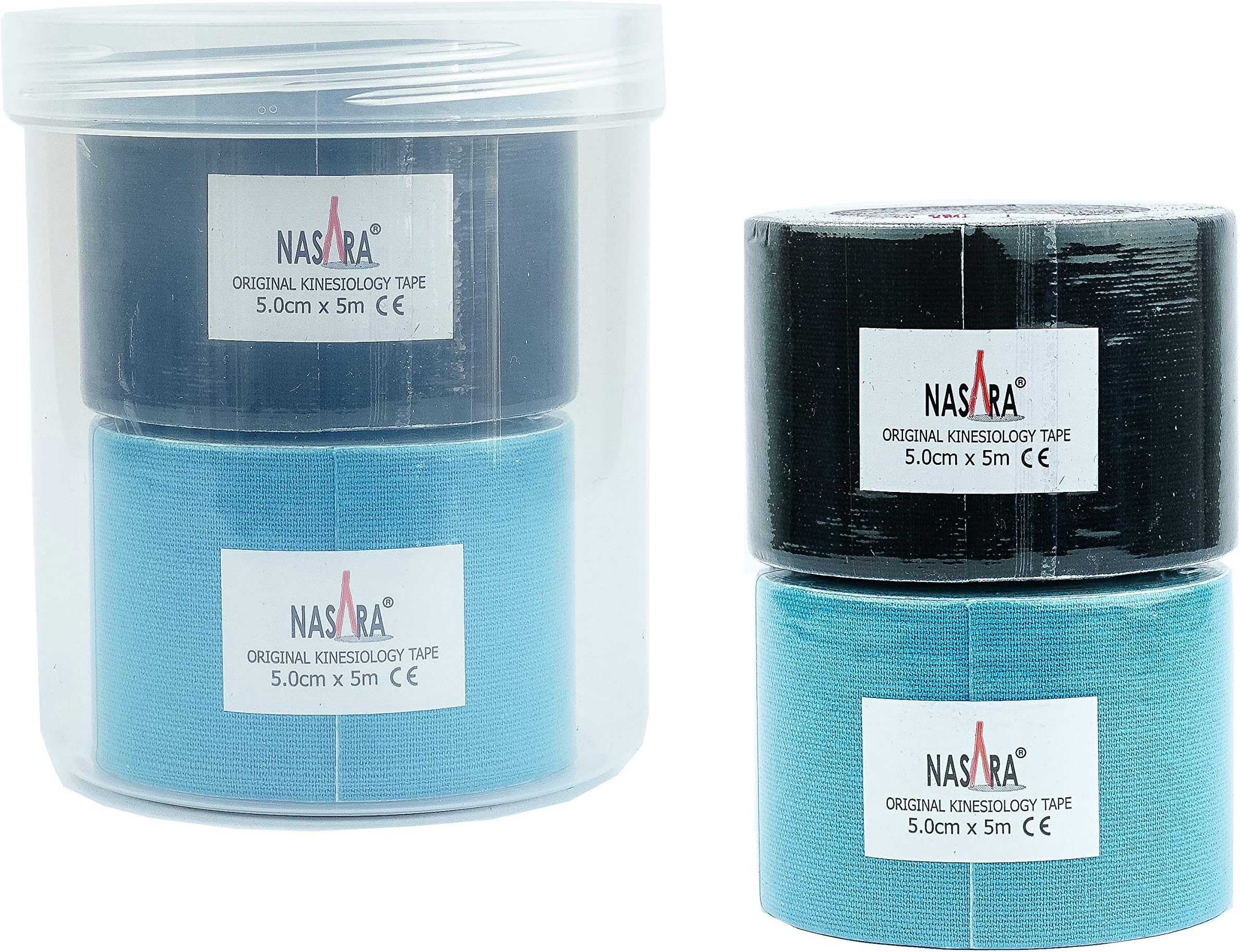 Nasara Various Value Sets 2 to 12 Original Kinesiological Physio Sports Tape in Practical Box / Tape for Sports and Medicine Brand Quality 5 cm x 5 m