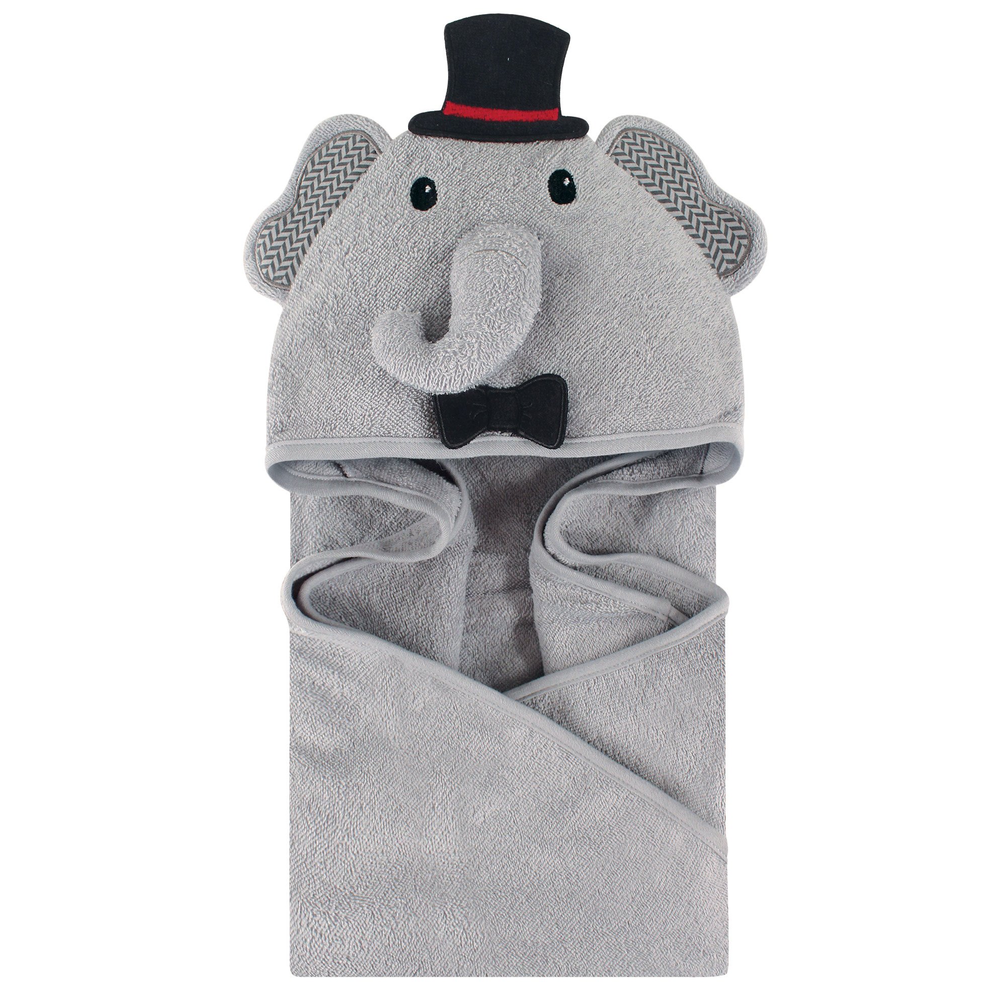 Unisex Baby Cotton Animal Face Hooded Towel, Mr Elephant, One Size