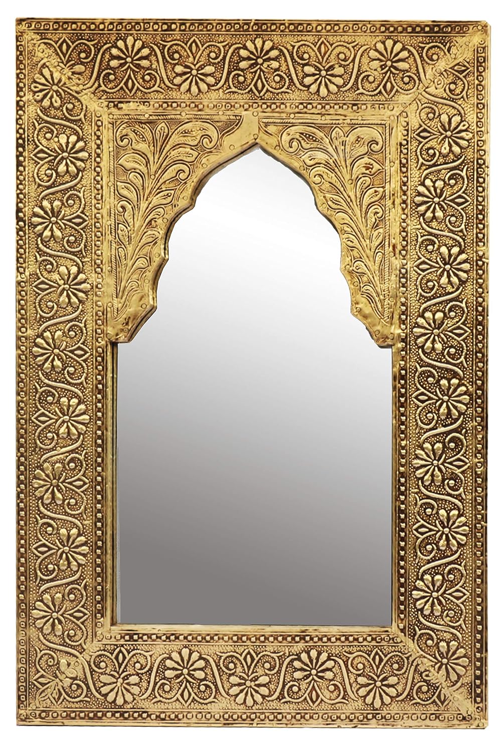 Moroccan gold wall arch mirror Malik 42 cm high Large Vintage hall