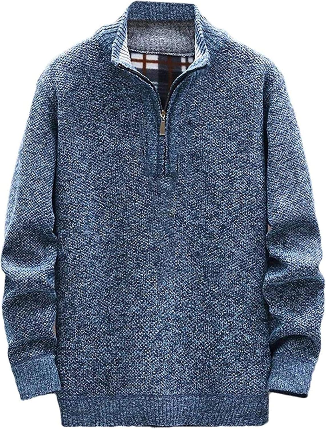 Men Casual Stand Collar 1/4zip Pullover Knit Sweater Amazon.co.uk