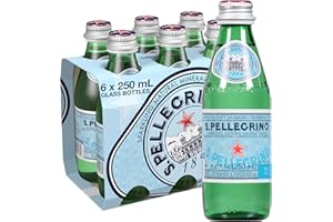 S.Pellegrino Sparkling Natural Mineral Water, 8.45 fl oz. Glass Bottle (24 Count)