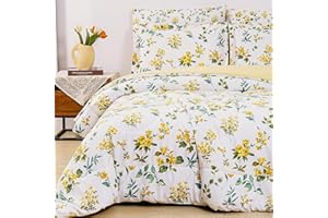 lasoftan Floral Queen Comforter Set with Sheets, 7 piece Luxury Vintage Bedding, Soft Microfiber Bed in a Bag, Cozy Lightweig