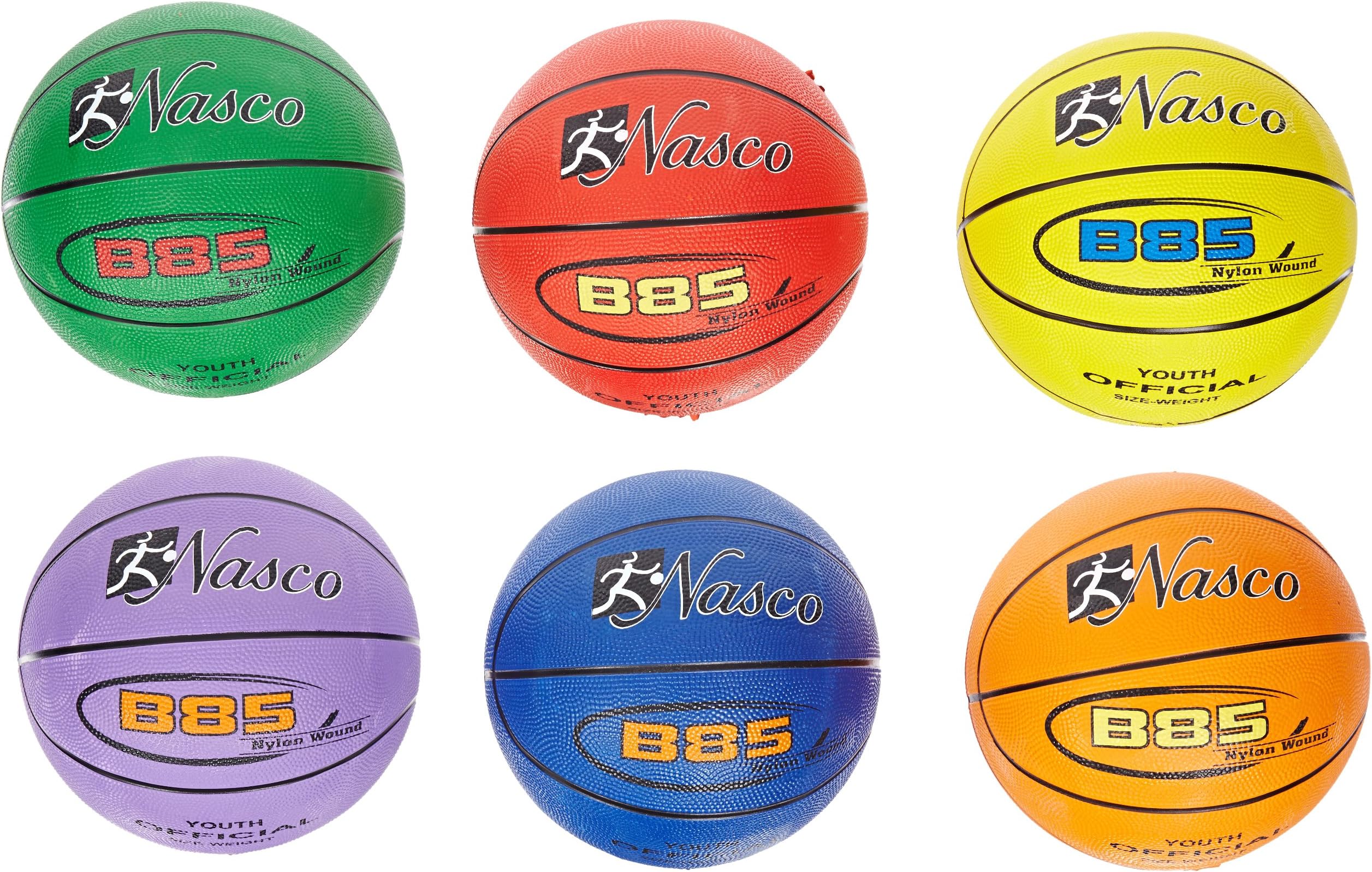 MAC-T 6 Piece Junior Size 5 Basketball Set, 27-1/2" Size, Assorted Colors
