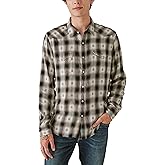 Lucky Brand Men's Plaid Dobby Western Long Sleeve Shirt