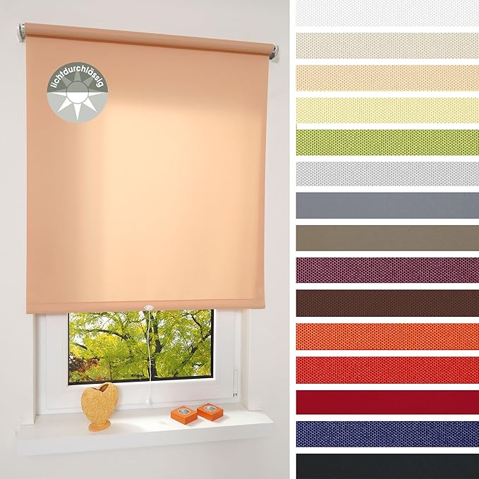 HOMELIA Spring,-Schnapprollo 'Made in Germany'/ Lichtdurchlässig, Sichtschutz/Ohne Kettenzug/ 062 x 180 blattgrün / Wand-und 