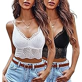 Avidlove Lace Bralette for Women V Neck Camisoles Racerback Adjustable Strap Crop Top
