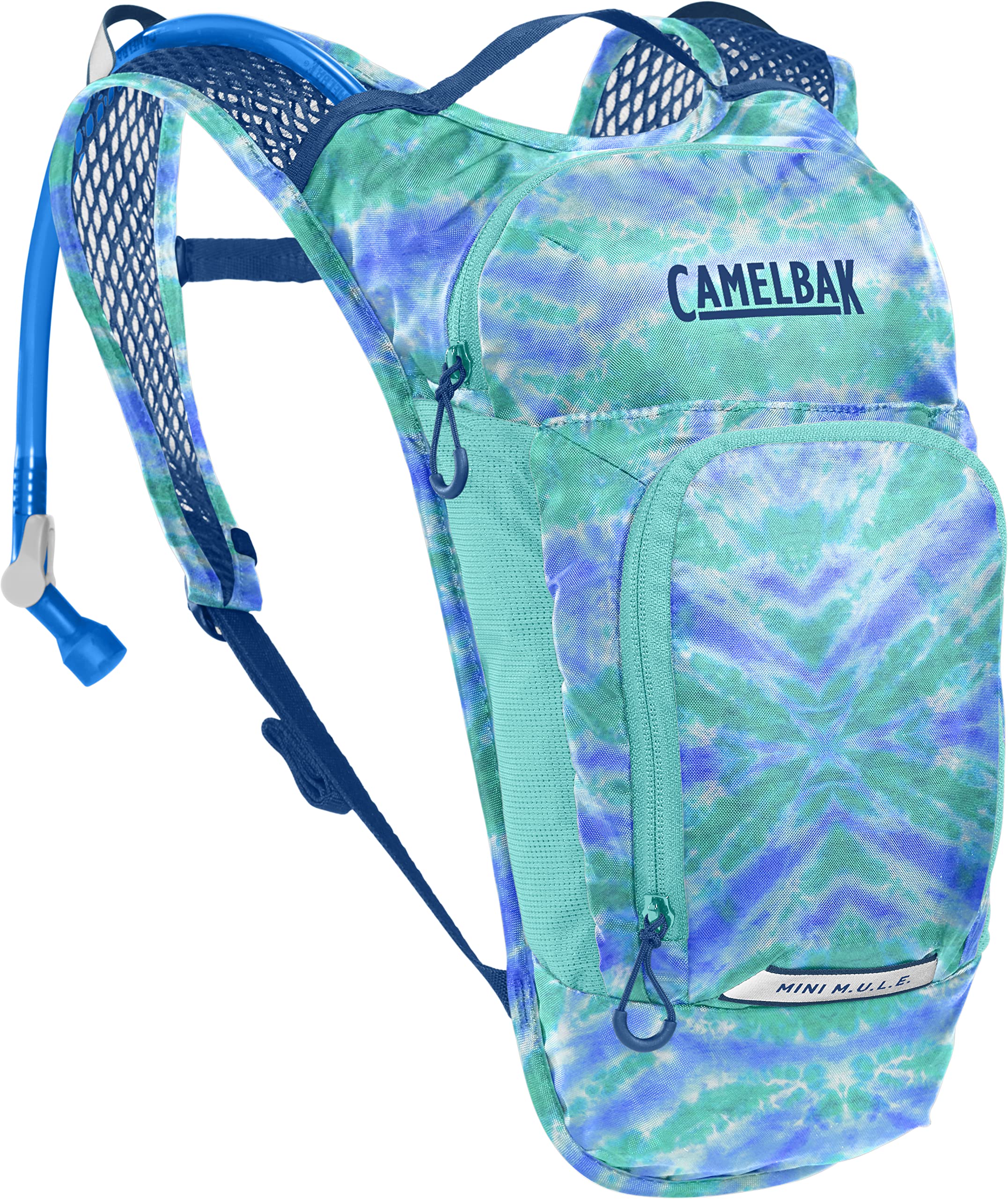 Photo 1 of CamelBak Mini M.U.L.E. Kids Hydration Backpack for Hiking and Biking - 50oz, Tie Dye/Blue
