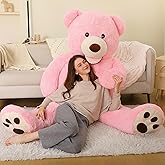 MorisMos Giant Teddy Bear Plush 6ft, Life Size Huge Pink Teddy Bears for Girlfriend, 6 Foot Large Big Stuffed Animal Gifts for Wife, Lover on Valentines, Anniversary, Birthday