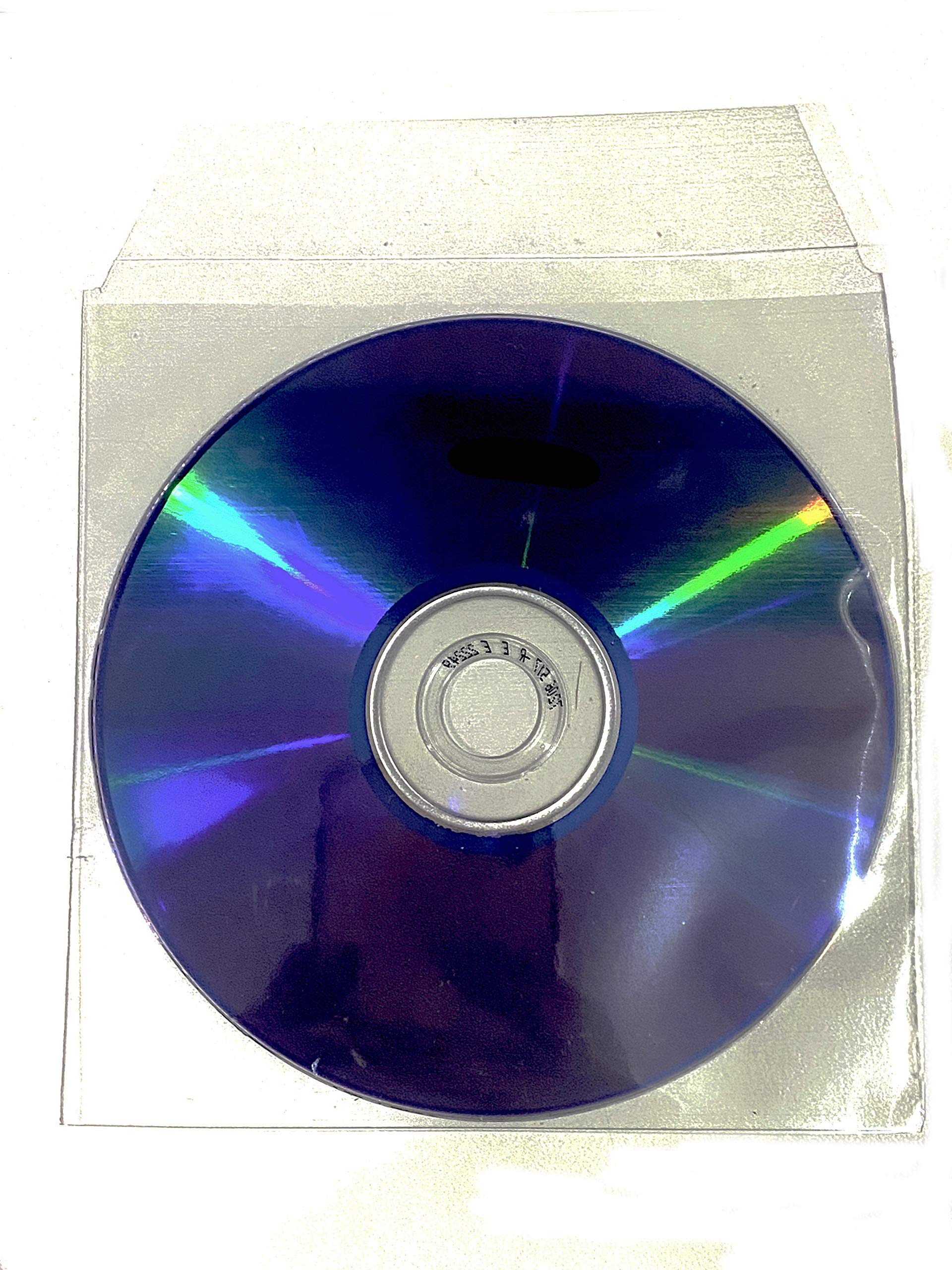 Pack of 100 bags Transparent CD/DVD case with flap closure