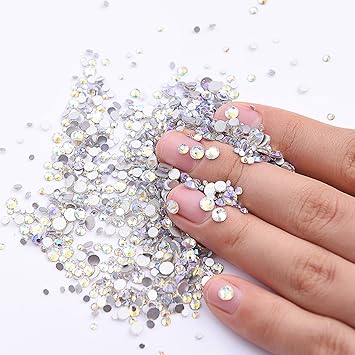 Amazon Com Guirri Round Iridescent Rhinestones Crystal Ab Diy Amazon Com Guirri Round Iridescent Rhinestones Crystal Ab Diy