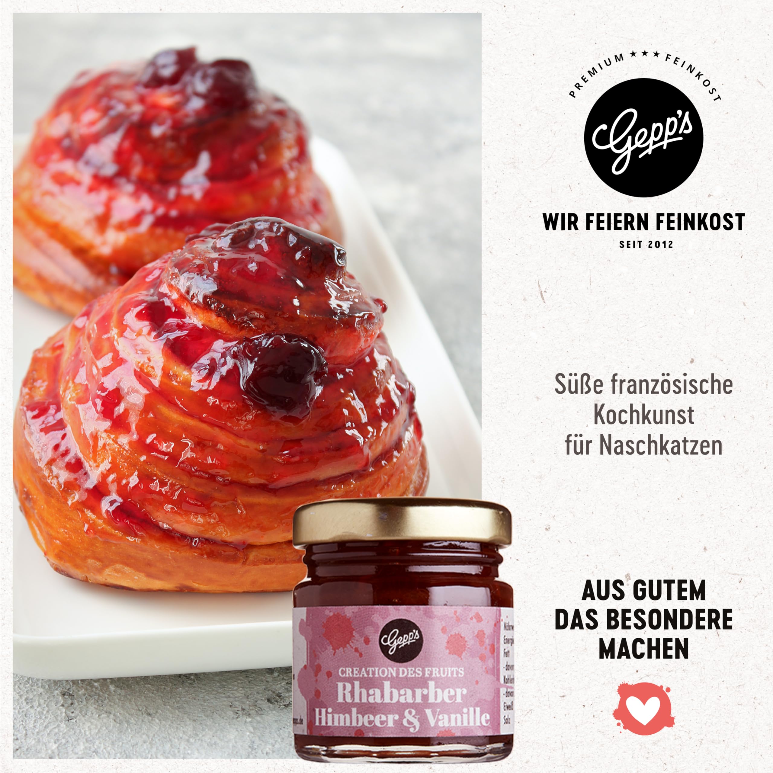 Gepp's Feinkost Frühstück Marmeladen Set I Mini Konfitüren in verschiedenen Geschmacksrichtungen I Geschenk mit Spezialitäten wie Mango Ingwer Erdbeer & Champagner Fruchtaufstrich 4