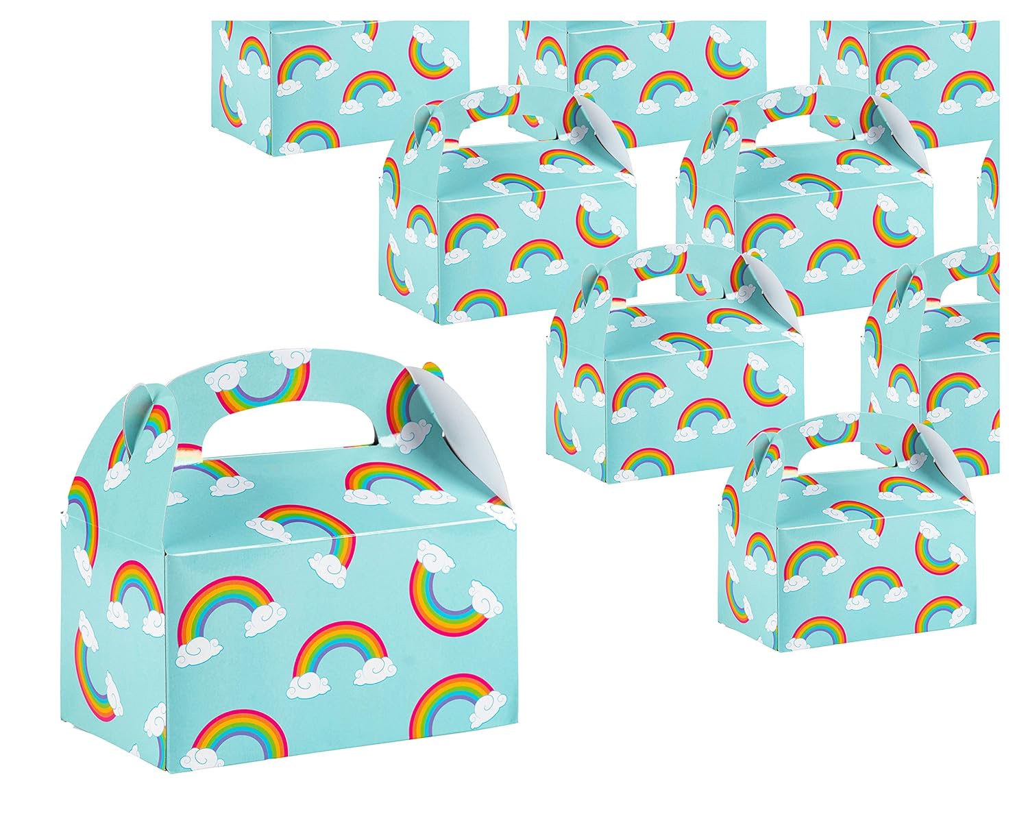 Treat Boxes 24Pack Paper Party Favor Boxes, Rainbow Design Goodie
