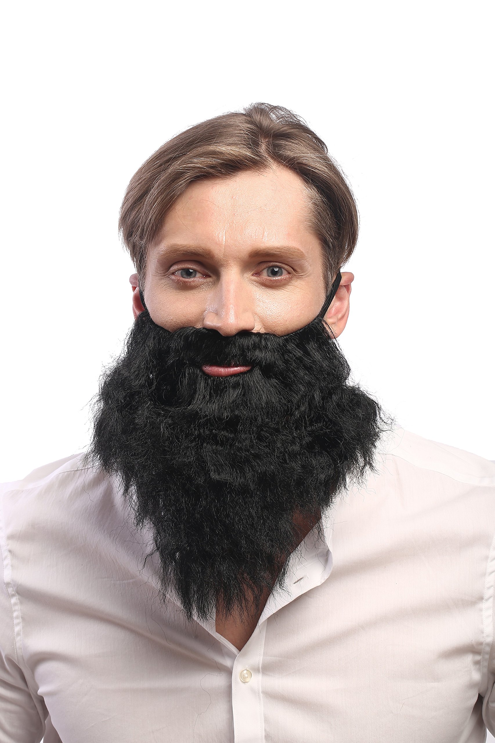 WIG ME UP - 9537B-P103 Beard Halloween Fancy Dress long black thick dense Hipster Bandit Prophet Moses