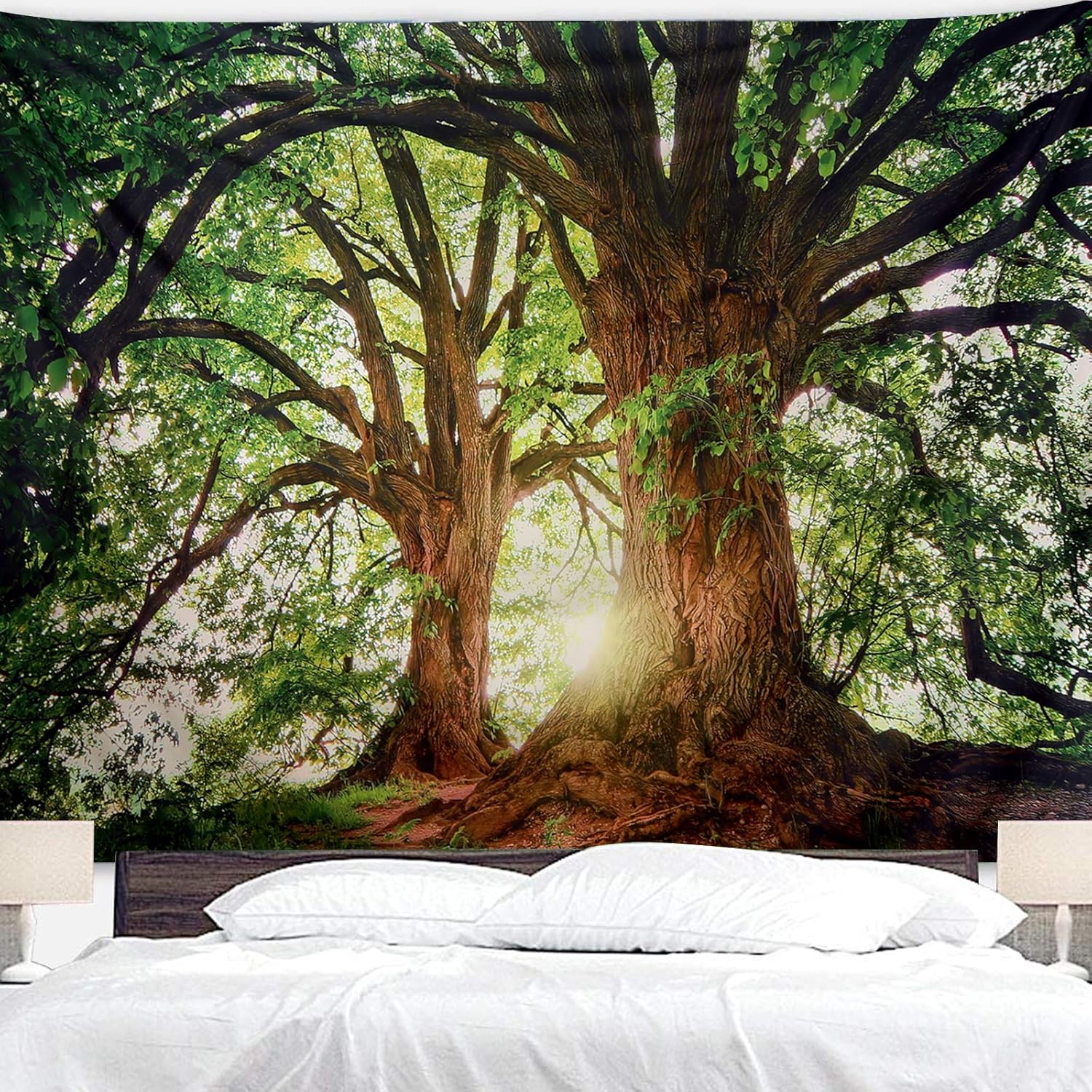 Tapestries - ENJOHOS Tapestry for Bedroom Decoration Nature Tapestry Forest Tapestry Tree Tapestry Landscape Tapestry Dark Green Tapestry, 79