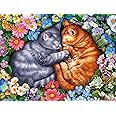 Ceaco - Sleeping Kittens in Flowers - 300 Oversized Piece Jigsaw Puzzle, 24 x 18