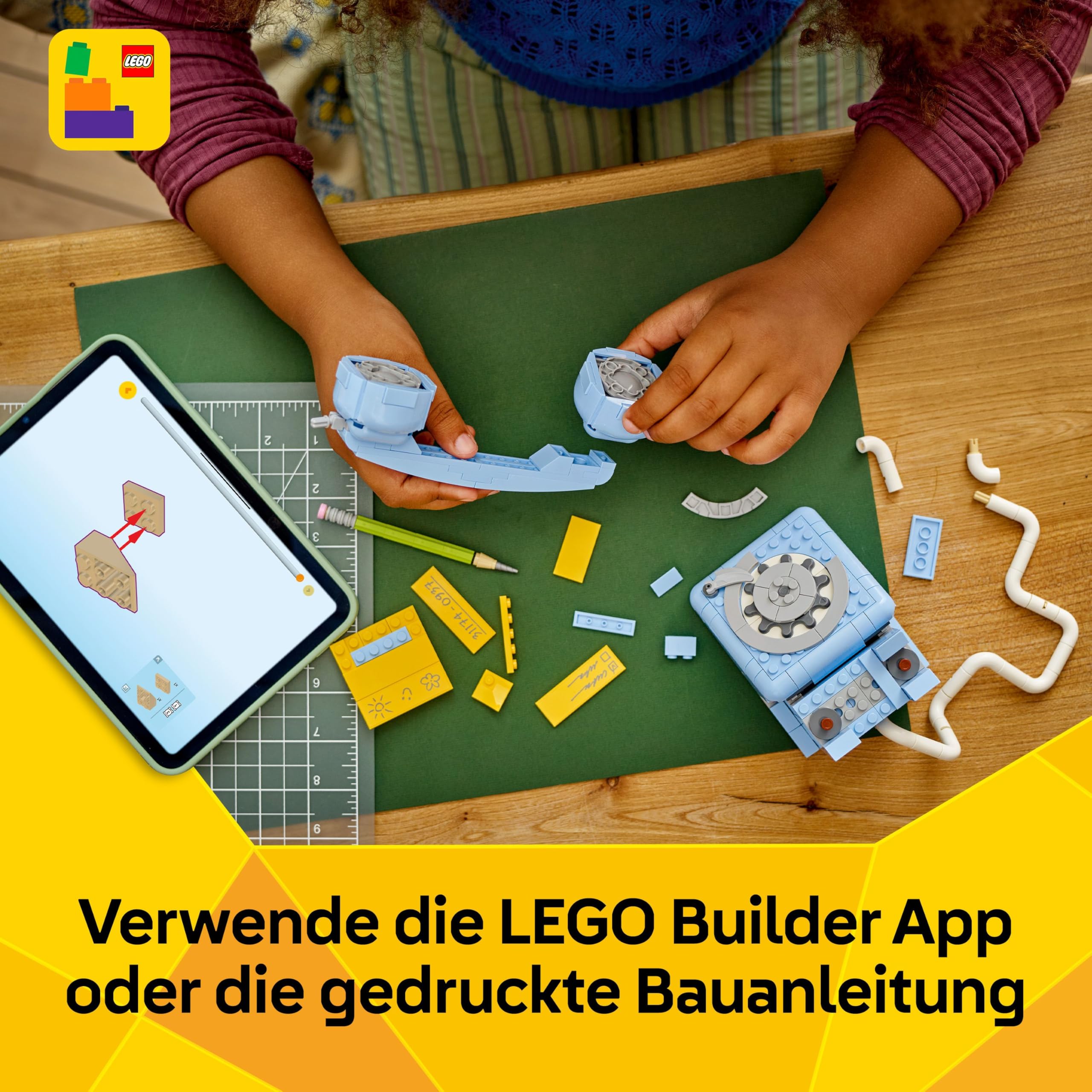 LEGO Creator 3in1 Retro Telephone Toy with Rotary Dial - Transforms into a 1980s Model or 2 Mobile Phones from the 2000s - Creative Gift for 8+ Year Old Girls & Boys - 31174 6