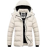 CREATMO US Women's Warm Winter Coat Waterproof Ski Jacket Padded Puffy Overcoat With Detachable Hood