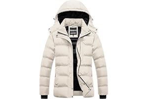 CREATMO US Women's Warm Winter Coat Waterproof Ski Jacket Padded Puffy Overcoat With Detachable Hood