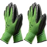 Pine Tree Tools Bamboo Gardening Gloves – Rubber Coated, Touchscreen Friendly, Breathable & Lightweight – for Men & Women
