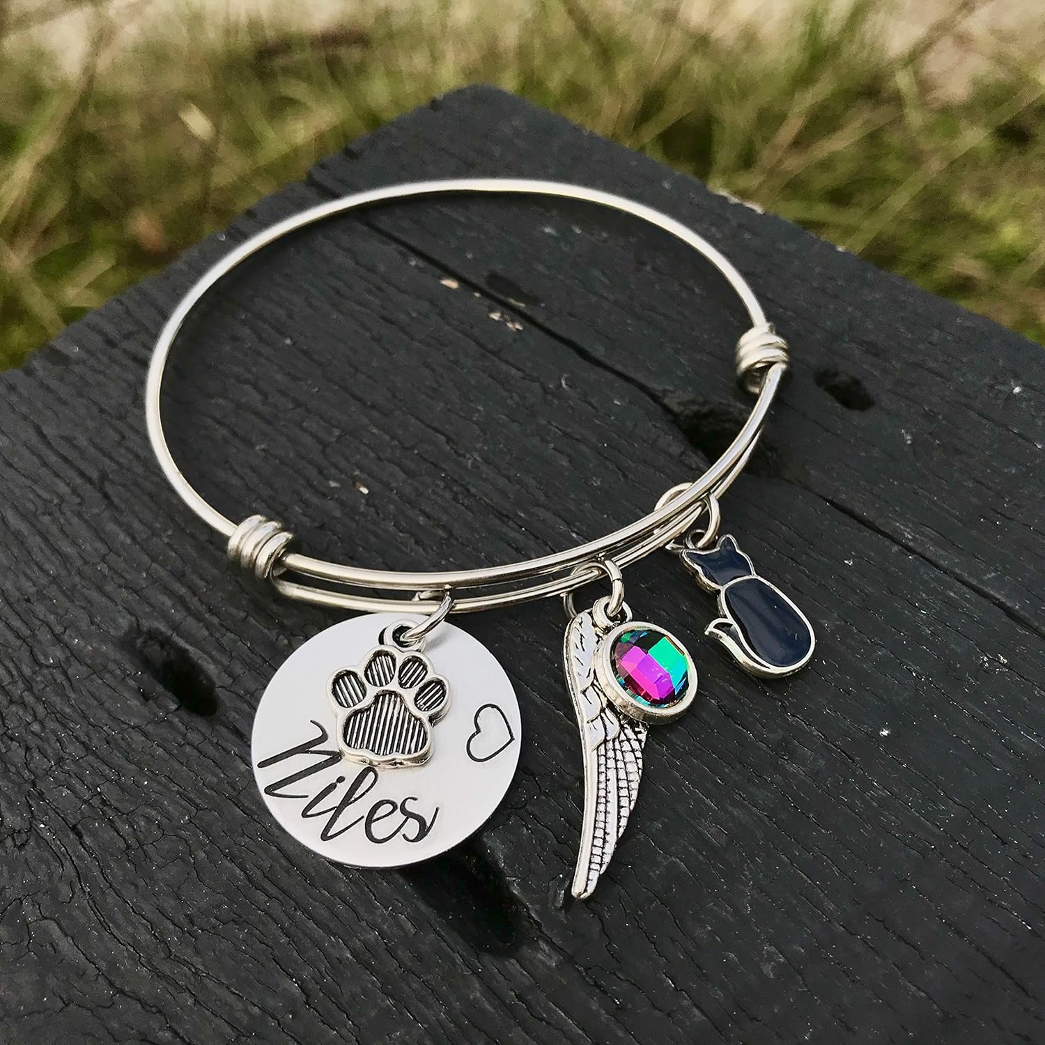 Black Cat Memorial Bracelet Pet Memorial Jewelry Animal