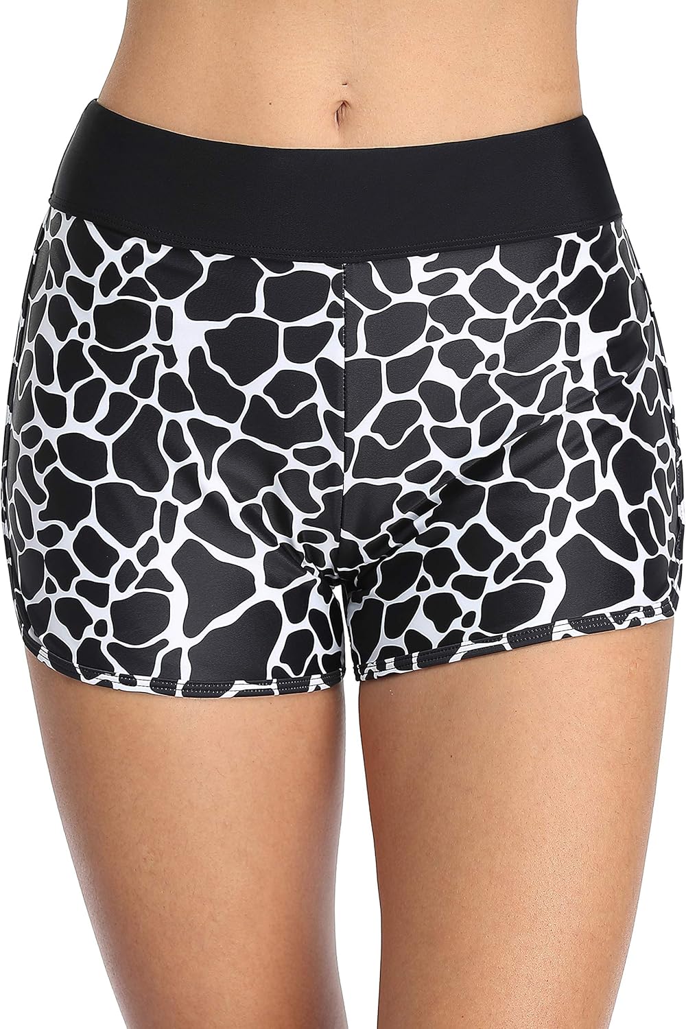 Sociala Women's Sporty Swim Shorts Solid Board Shorts Boyleg Swim