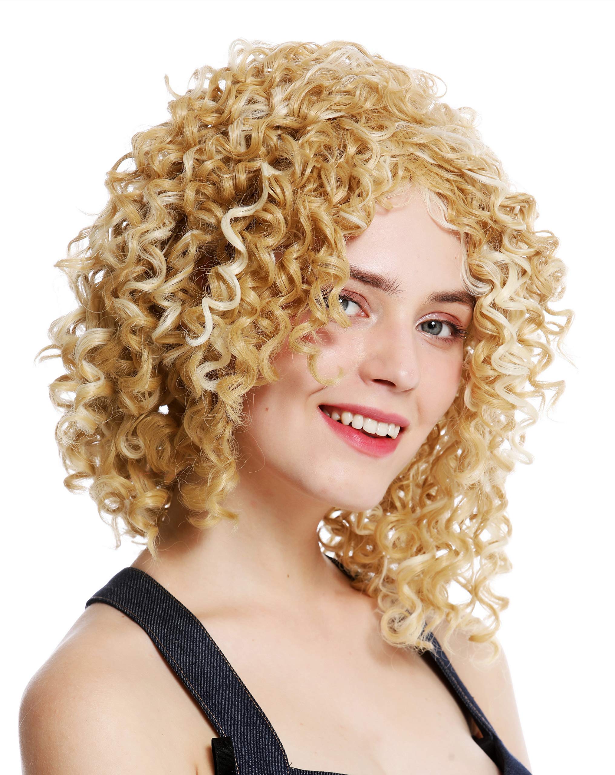 WIG ME UP - YZF-7283A-86H613 women's quality wig very curly voluminous beach beauty corkscrew curls blonde platinum highlights