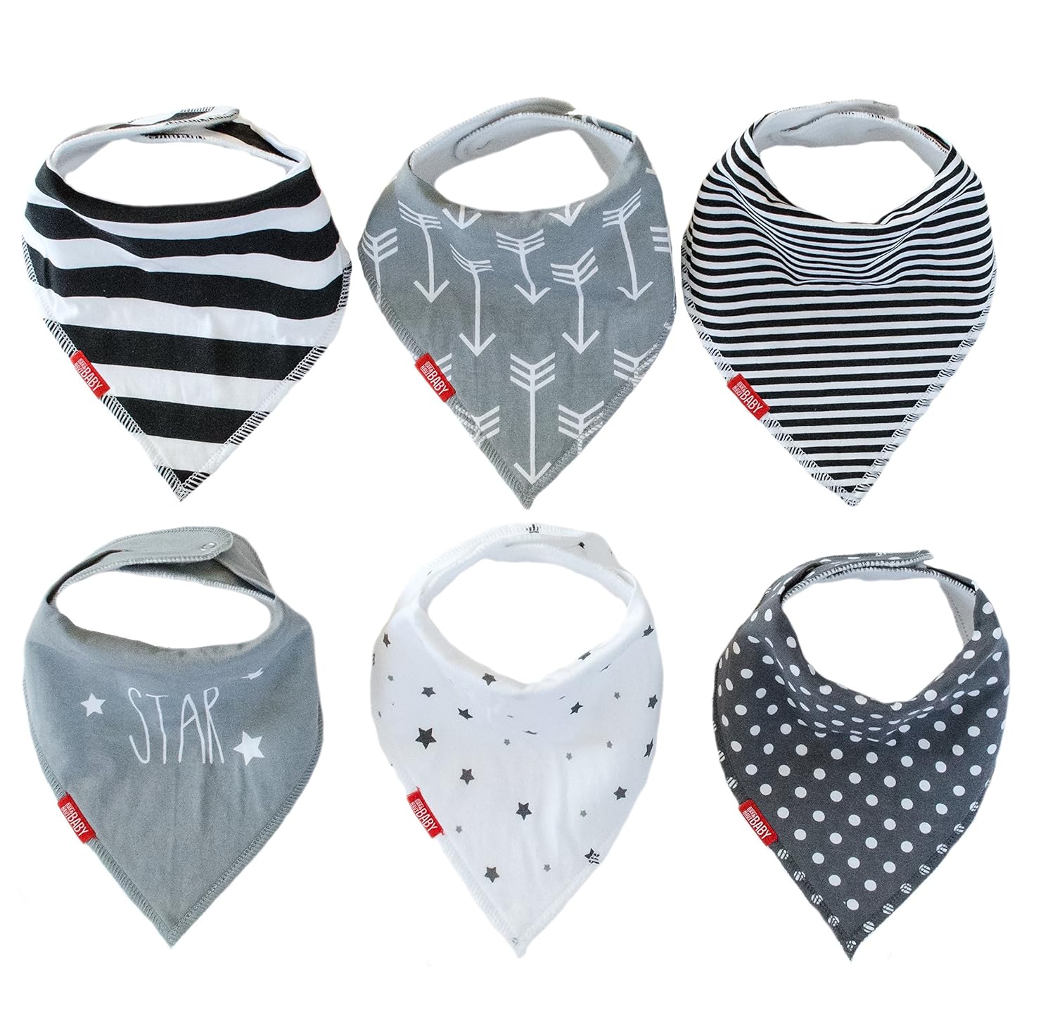 Baby Drool Bibs Newborn Infant Boy Girl Bandana Feeding Bib 6 Pack Set