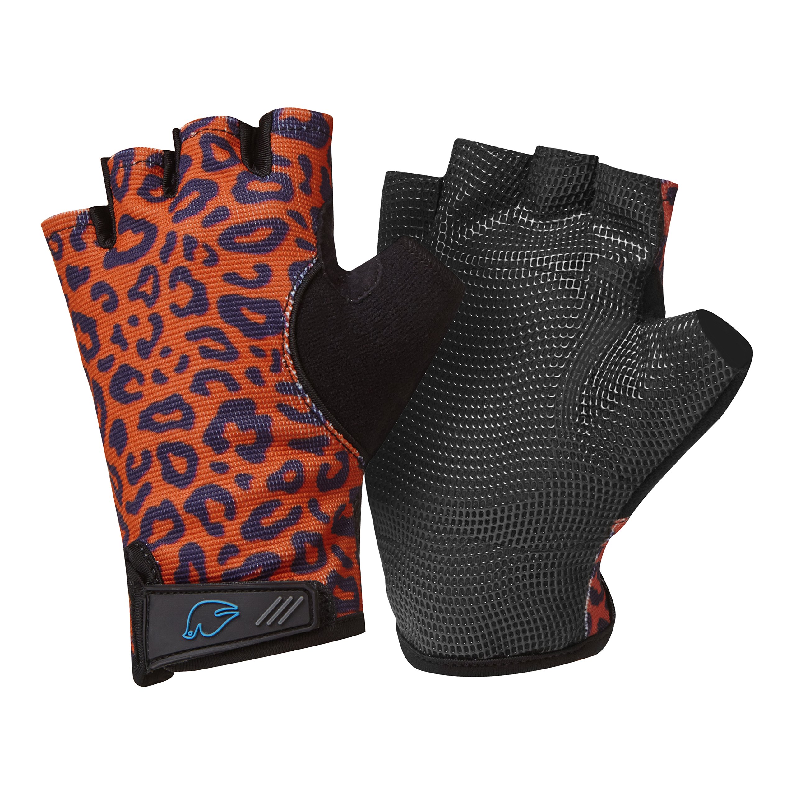 Blue Dove Yoga Gel Padded Non Slip Yoga Gloves Cushioned to Relieve Wrist Pain (Leopard - Low wrist strap, Medium)