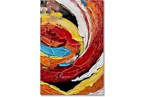 Limiyer Art 100% Hand-Painted Modern Abstract Art Red and White Art Oil Paintings on The Wall of The Family Living Room Corridor Decorated 45x30 inches