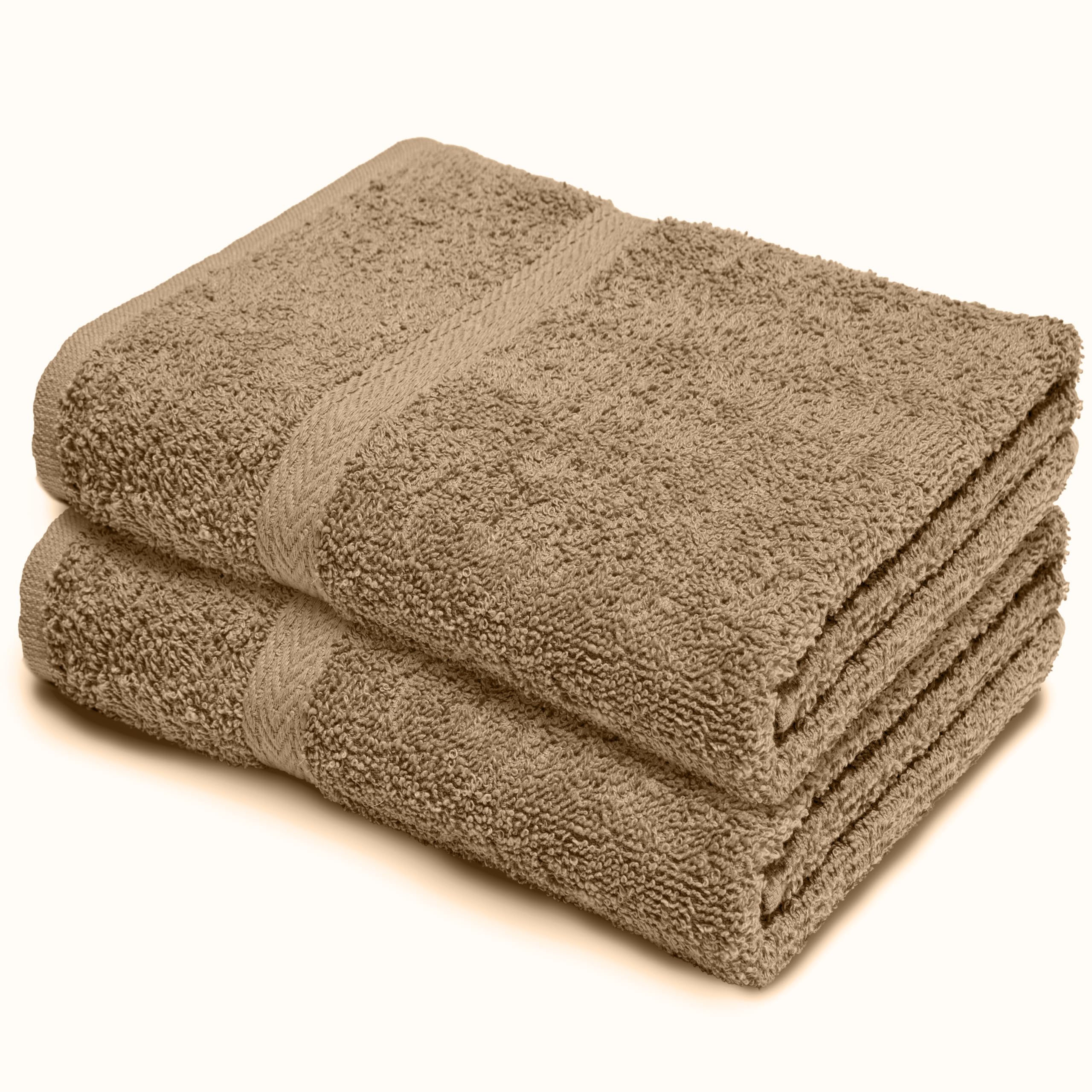 Makooz 2 Pc Bath Sheets Extra Large Towels Set - 500 GSM 100% Natural Ring Spun Egyptian Cotton - Absorbent, Quick Dry & Soft. Jumbo Luxury Bathroom Linen for Home Hotel and Spa - Latte 90X145 CM