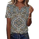 LOMON Womens Short Sleeve V Neck T Shirts Summer Tops Basic Tees Business Casual Blouses Trendy Fashion Clothes