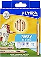 LYRA Ferby Giant Triangular Colored Pencils, Unlacquered, 6.25 Millimeter Cores, Assorted Colors, 12 Count (3611120)