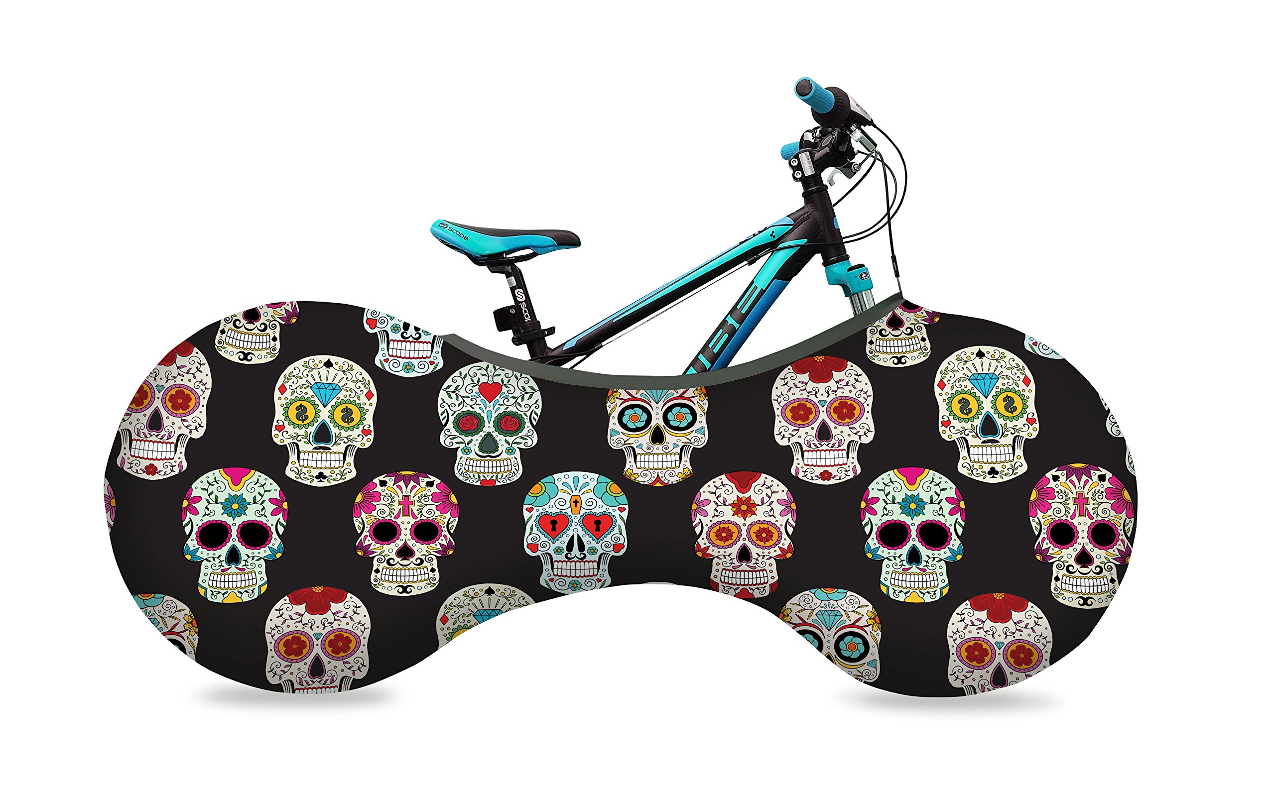 Velo Sock - Unisex bike cover with skulls, one size, (Ronyblack)