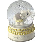 Precious Moments 179303 Love You Tons Resin/Glass Elephant Musical Snow Globe, Gray Chevron