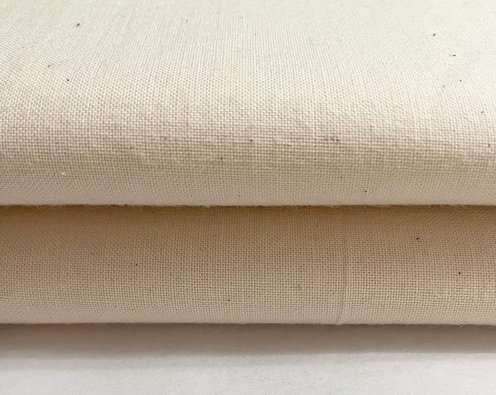 M & J 100% Cotton Calico Fabric Natural 160cm Wide 1m Medium Weight