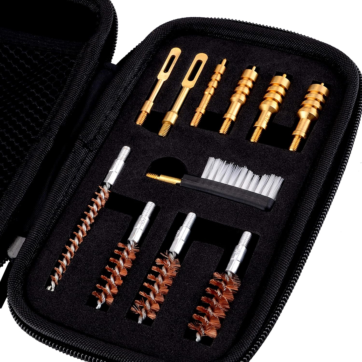 BOOSTEADY Universal Handgun Cleaning kit .22.357.38, 9mm.45 Caliber Pistol Cleaning Kit Bronze Bore Brush and Brass Jag with Empty Bottles : Sports & Outdoors