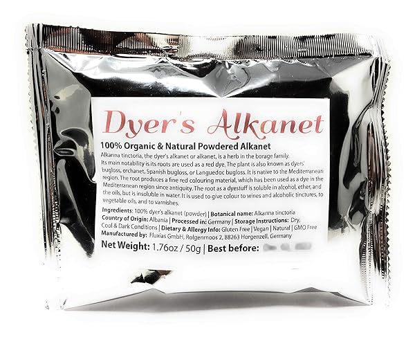 PURE DYER’S ALKANET POWDER (ALKANNA TINCTORIA) – NATURAL TEXTILE DYE – 100% NATURAL POWDERED ALKANET – HERBS ALKANET ROOT POWDER (NET WEIGHT 1.76OZ/50G)